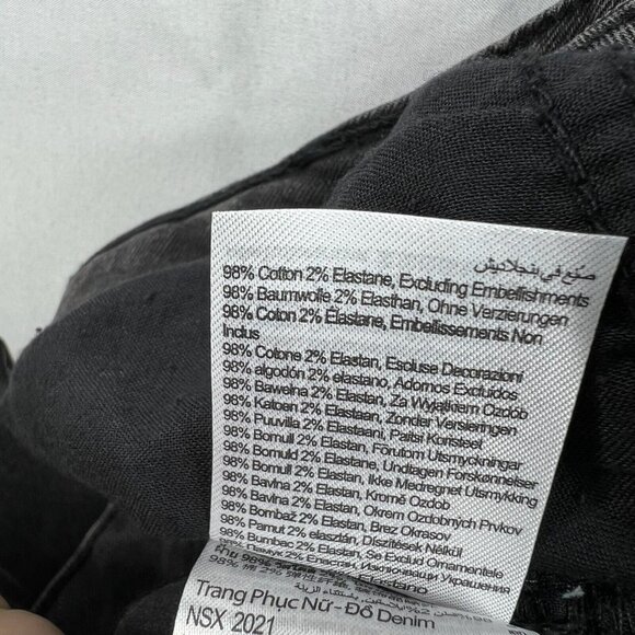 Cotton On Mom Jeans Womens Size 10 Black Denim Stretch Pockets Distressed  New - Picture 6 of 10